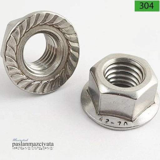 DIN 6923 PASLANMAZ FLANŞLI SOMUN
