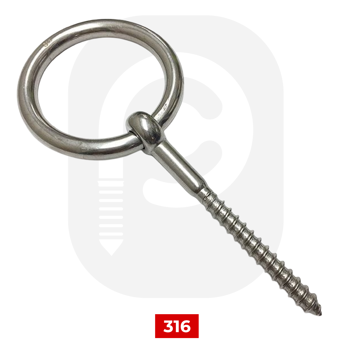 4 – 12 mm Paslanmaz Halkalı Ağaç Vidası (Mapa) A4 (316)