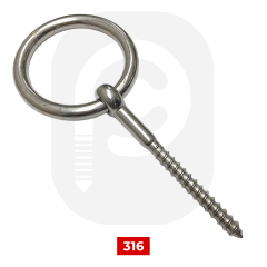 4 – 12 mm Paslanmaz Halkalı Ağaç Vidası (Mapa) A4 (316)