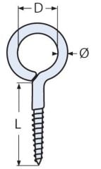 3,3 – 4 mm Paslanmaz Halka Piton Kanca A2 / A4