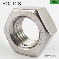 Paslanmaz Sol Diş Somun DIN934S M 20
