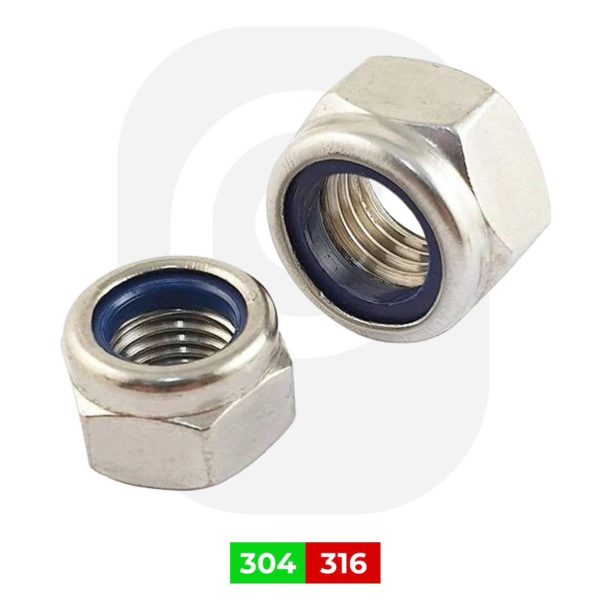 Paslanmaz Fiberli Somun DIN985 A4 AISI 316 KALİTE - M 6