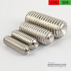 8mm Paslanmaz Setskur  DIN916 A2 AISI 304 KALİTE - 8x35
