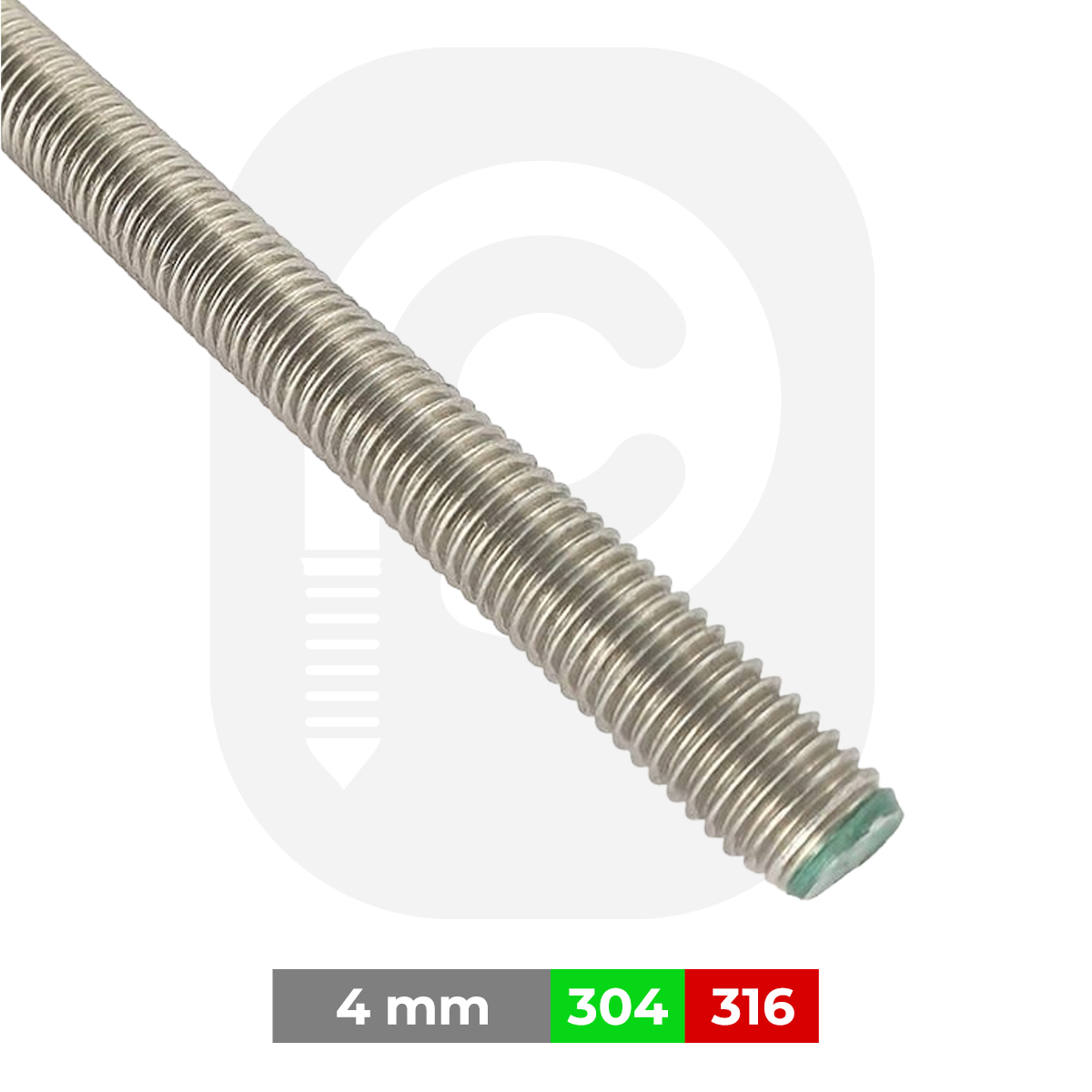 M4 Paslanmaz Gijon Saplama (DIN 976)