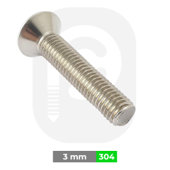 M3 Paslanmaz Havşa Baş İmbus Civata (DIN 7991)