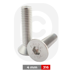 M4 Paslanmaz Havşa Baş Alyen Civata (DIN 7991)