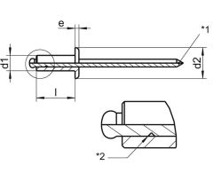 DIN 7337 POP PERÇİN 6 mm 6x16