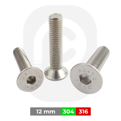 M12 Paslanmaz Havşa Baş Alyen Civata (DIN 7991)