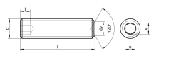 M6 Paslanmaz Setskur  (DIN916) A4 AISI 316 KALİTE - 6x16
