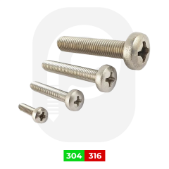 M4 Paslanmaz Yıldız Silindir Baş Vida (DIN 7985)