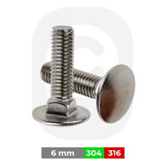 6 mm Paslanmaz Kasa Cıvatası 4 Köşe (DIN603)