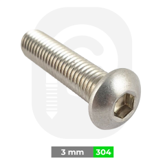 M3 Paslanmaz Bombe Baş Alyan İmbus (DIN7380) 3x40