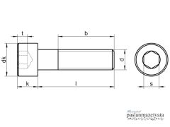 M5 Paslanmaz İmbus DIN912 A4 AISI 316 KALİTE - 5x16
