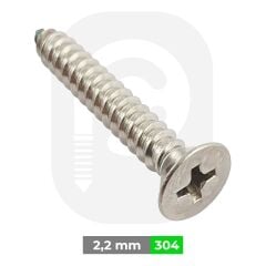 2,2 mm Paslanmaz Saç Vidası YHB A2 (DIN 7982) 2,2x6,5