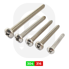 5,5 mm  Paslanmaz (YSB) Saç Vidası (DIN 7981) A2 AISI 304 KALİTE - 5,5x16