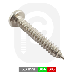 6,3 mm Paslanmaz (YSB) Saç Vidası (DIN 7981)