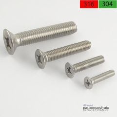 M5 Paslanmaz Yıldız Havşa Baş Vida Çeşitleri  DIN965 A2 AISI 304 KALİTE - 5x30