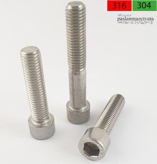 M8 Paslanmaz İmbus Civata Çeşitleri DIN912 A4 AISI 316 KALİTE - 8x12