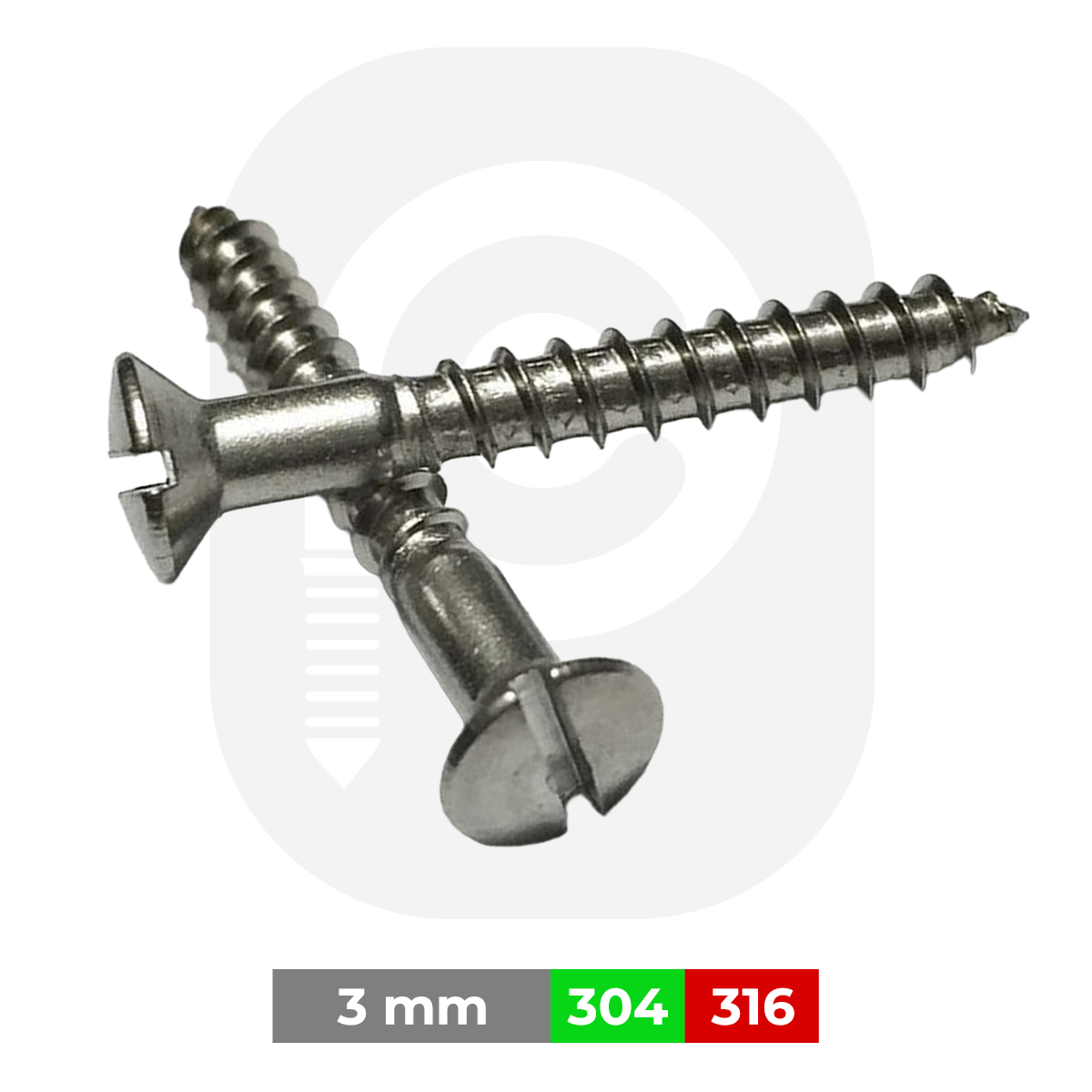 3mm Paslanmaz (MB) Ağaç Vidası DIN95