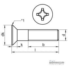 M6 Paslanmaz Yıldız Havşa Baş Vida Çeşitleri  DIN965 A4 AISI 316 KALİTE - 6x45