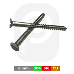 6 mm Yıldız Mercimek Baş Sunta Vidası (Bakır) DIN 97