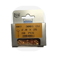 2 x 25 mm Bakır Çivi Pullu (20 Adet)