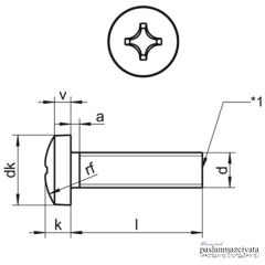 M3  Paslanmaz Yıldız Silindir Baş Vida  DIN7985 A2 AISI 304 KALİTE - 3x12