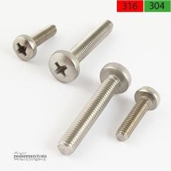 M3  Paslanmaz Yıldız Silindir Baş Vida  DIN7985 A2 AISI 304 KALİTE - 3x20