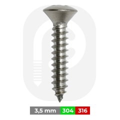 3,5 mm Paslanmaz (YMB) Baş Saç Vidası (DIN 7983)