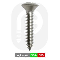 4,2 mm Paslanmaz (YMB) Baş Saç Vidası (DIN 7983)