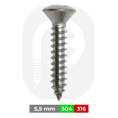 5,5 mm Paslanmaz (YMB) Baş Saç Vidası (DIN 7983)