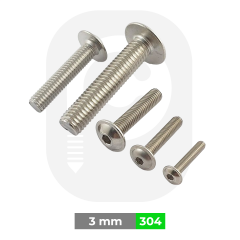 M3 Paslanmaz Pullu Bombe Baş İmbus  (ISO 7380-2) 3x8