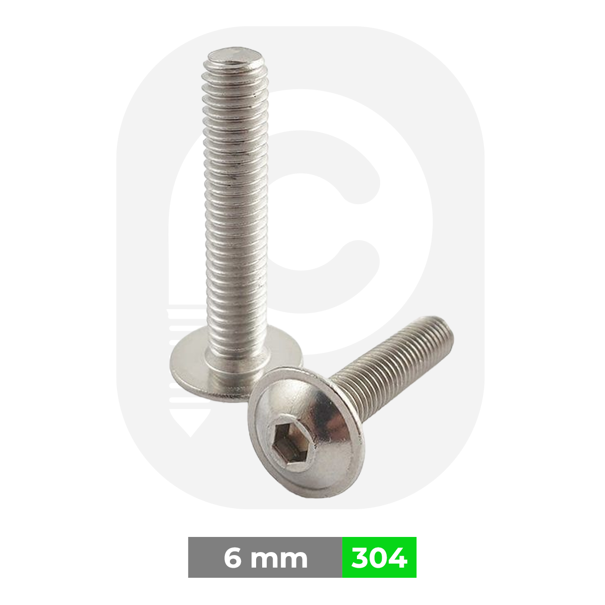 M6 Paslanmaz Civata Pullu Bombe Baş İmbus (ISO 7380-2) 6x10