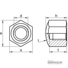 Paslanmaz 6 Köşe Yüksek Kör Somun DIN917