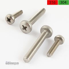 M4 Paslanmaz Yıldız Silindir Baş Vida  DIN7985 A4 AISI 316 KALİTE - 4x8