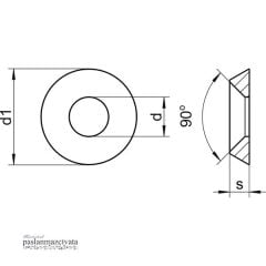 Paslanmaz Havşa Pul, 316 Kalite DIN9255