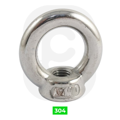 Paslanmaz Dişi Mapa - Halkalı Somun (DIN 582) A2 AISI 304 KALİTE - M 16