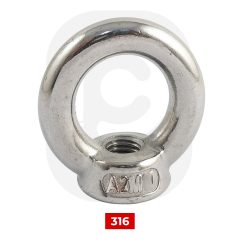 Paslanmaz Dişi Mapa - Halkalı Somun (DIN 582)