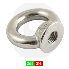 Paslanmaz Dişi Mapa - Halkalı Somun (DIN 582) A2 AISI 304 KALİTE - M 16