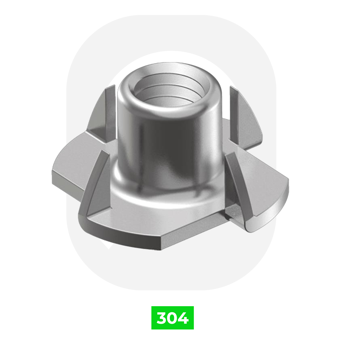 Paslanmaz Ağaç Somunu - Çakmalı Somun (DIN 9312)