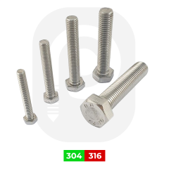 M24 Paslanmaz Civata Altıköşe Başlı (DIN933/DIN931)