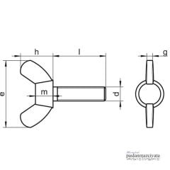 M5 Paslanmaz Kelebek Civata  (DIN316)