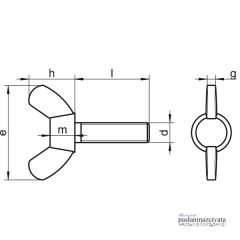 M8 Paslanmaz Kelebek Civata DIN316
