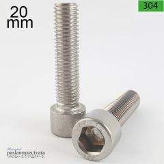 M20 Paslanmaz İmbus Civata  DIN912 20x70