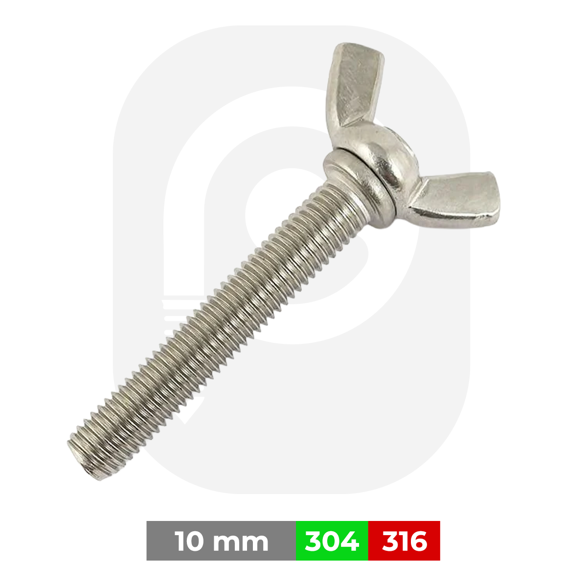 M10 Paslanmaz Kelebek Civata (DIN 316)