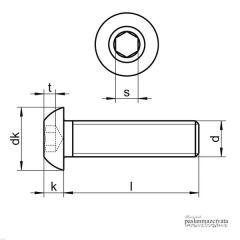 M10 Paslanmaz Bombe Baş Alyan  İmbus DIN7380 10x100