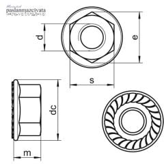 Paslanmaz Flanşlı Somun A2 (DIN 6923) M 4