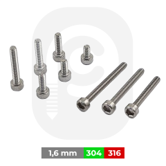 M1,6 Paslanmaz İmbus Civata (DIN912)