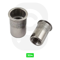 Paslanmaz Sıfır Kafa Perçin Somun DIN9314