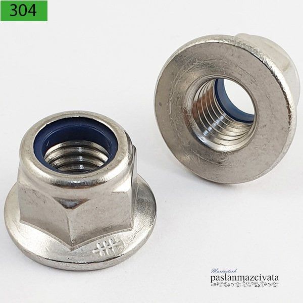 Paslanmaz Fiberli Flanşlı Somun DIN6926 M 10